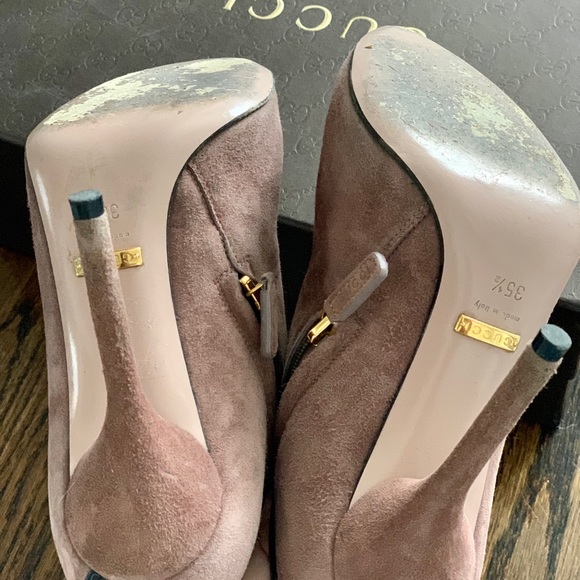 Suede Gucci ankle boots - Mauve - 5.5 - Picture 3 of 6